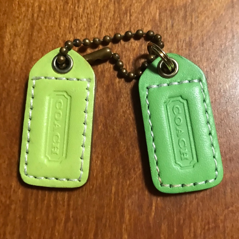 Coach Green Leather Bag Tags/Hang Tags